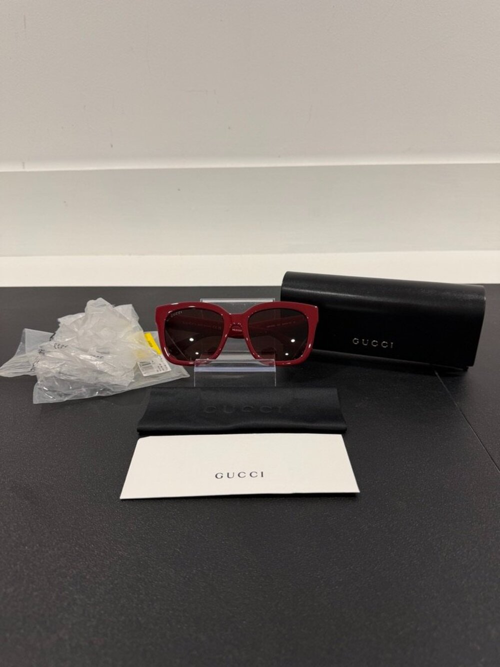 NIB Gucci Red Frame Sunglasses 54-19-140 Designer Eyewear (JB1577)